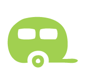 Ikona zelený karavan.
