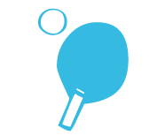 An Icon table tennis bat with ball