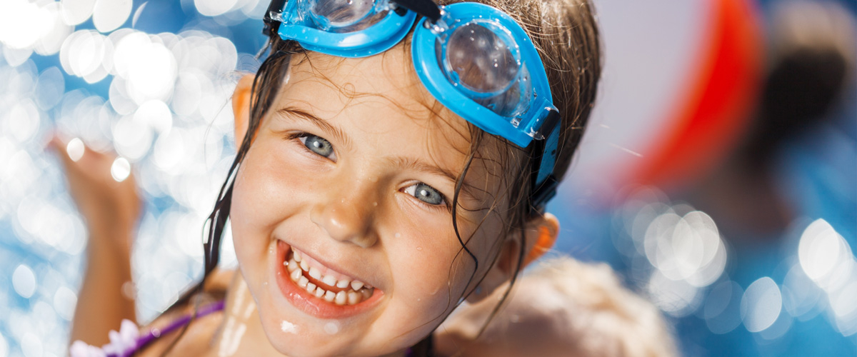 laughing child with diving bill