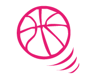 Icon fliegender pinker Volleyball
